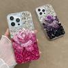 Glitzer Strass Rose Blume Handyhülle Für Google Pixel 10 9 Pro XL 9A 8 8A 7 7A 6 6A Bling Kristall Diamant Abdeckung