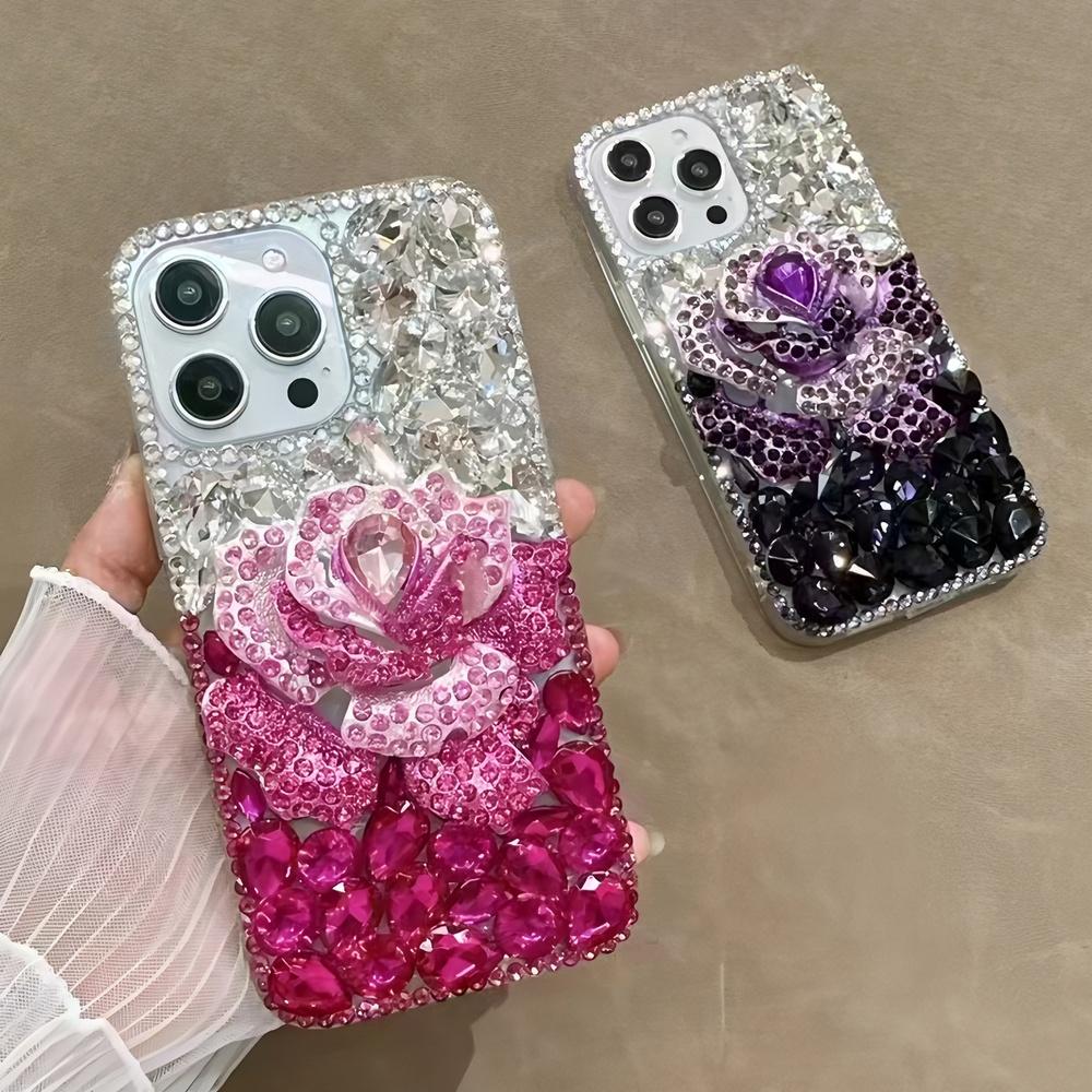 Glitzer Strass Rose Blume Handyhülle Für Google Pixel 10 9 Pro XL 9A 8 8A 7 7A 6 6A Bling Kristall Diamant Abdeckung