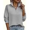 Women's Casual Knitted Zipper Sweater, Long-sleeved V-neck Loose Pullover, Pure Color, Suitable for Wearing In Spring and Autumn, Regular Hem