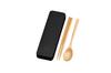 Tatsumiya Wood Grain Slide Spoon Chopsticks Matte Bento 333503 18.0 & Set, Black, "Bentwood Box, Monotone"