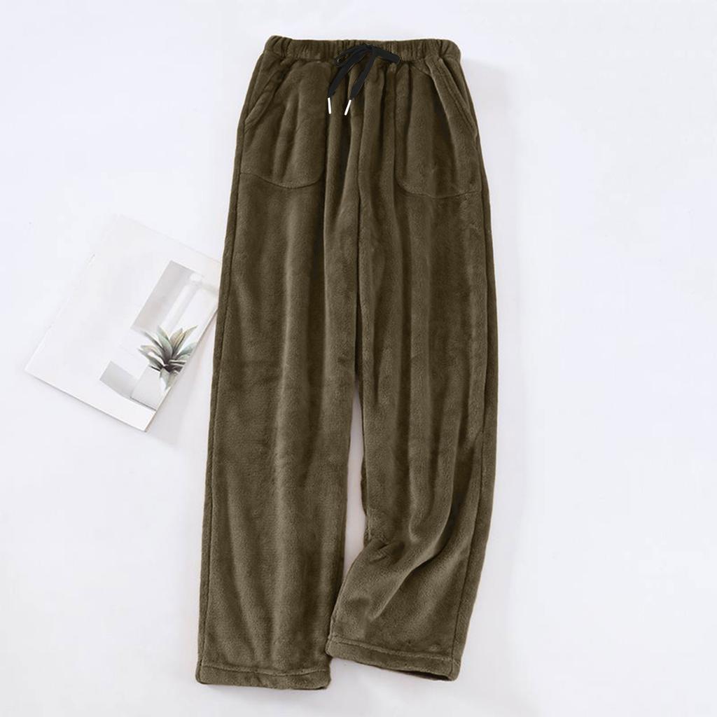 Women Pajama Pants Plush Sleep Pants Soft Elastic Waist Pajama Bottoms Color Pants With 2 Pockets