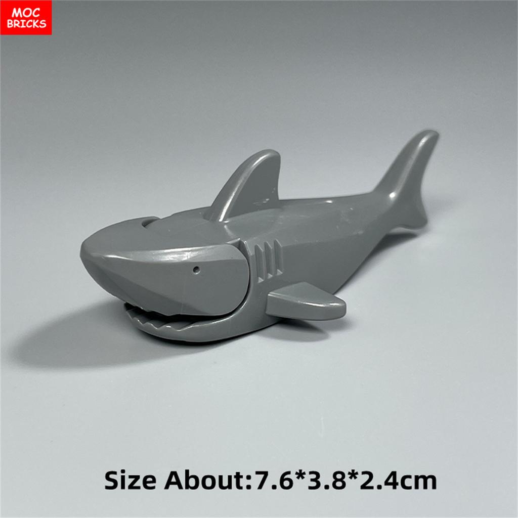 MOC Bricks Ocean Animal Plant Coral Sea Scene Shark Octopus Manta Fish Clownfish Building Blocks Toys Children Gift