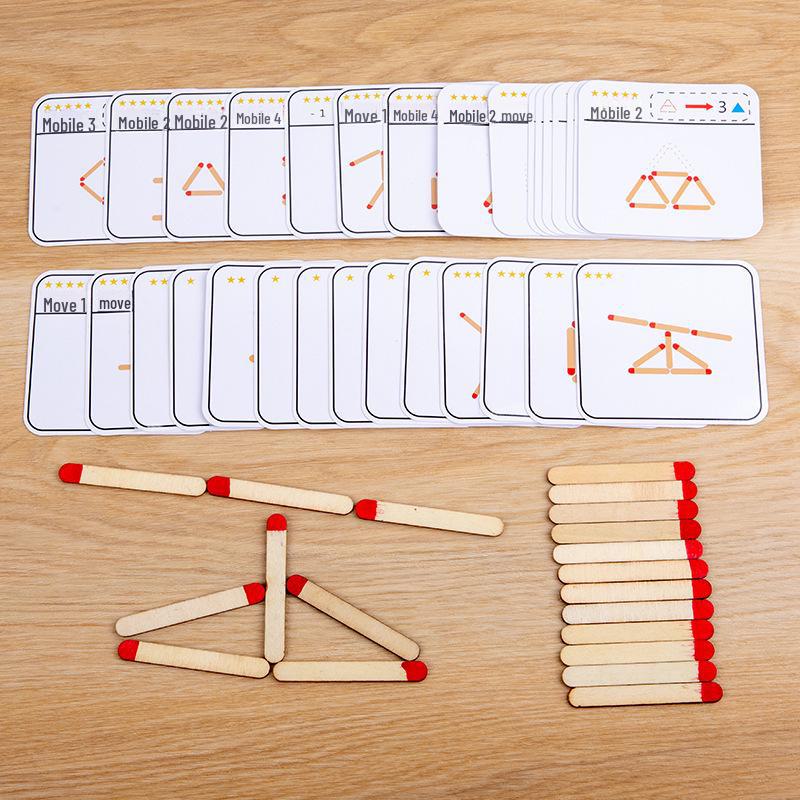 Kinder Holz Mathematik Logik Streichhölzer Spiel - Lernspielzeug für Kindergarten und Grundschule