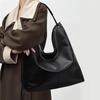 Women's Hobo Bag Genuine Leather Second Layer Soft Cowhide Handbag Black Fashion Shoulder Bag for Everyday Use