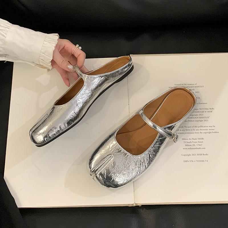 Fashion Fashion Buckle Strap Shallow Women Mary Janes Flats Shoes Strange Toe Footwear Soft Ladies Flats Lolita Shoes Female Slides