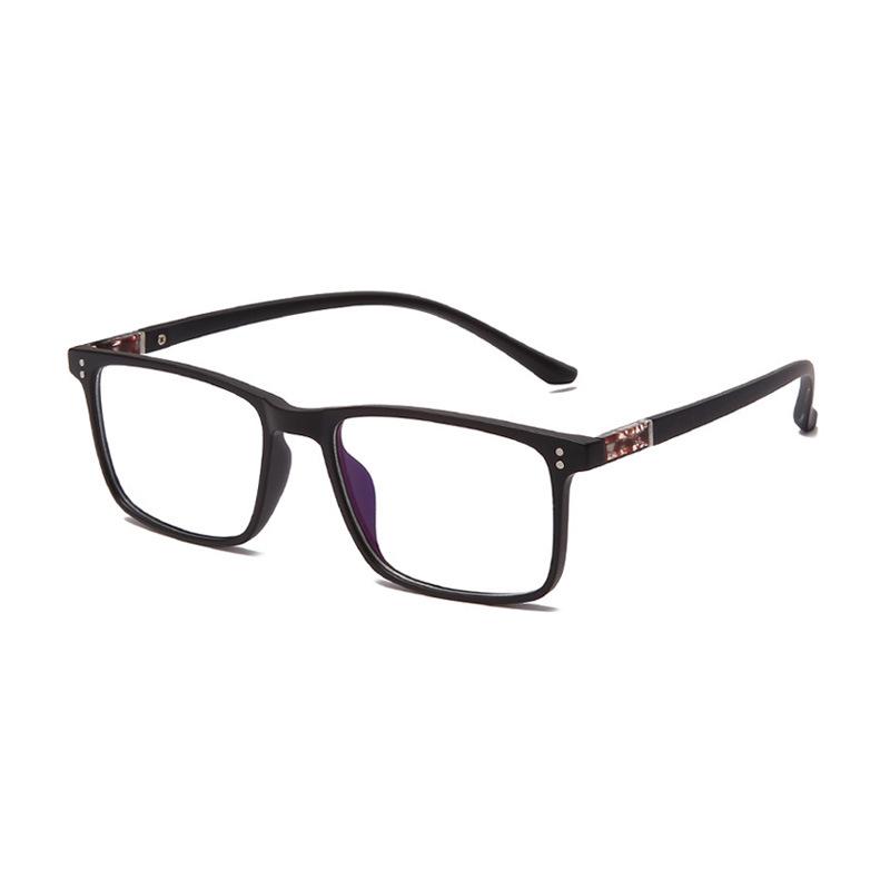 Retro Square Glasses Frame with Anti-Blue Light Lenses - Fits Myopia & Astigmatism