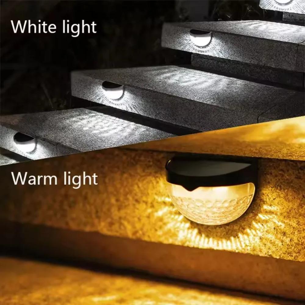 2PCS Waterproof LED Solar Step Lights, Outdoor Wall Mount Stair Lights, Auto On/Off Night Lights for Garden Pathway Yard Deck Decoration