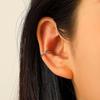 Clip per orecchio retrò francese a doppio strato in lega senza buco: Ear Cuff Semplice da Donna, Stile Freddo, di Nicchia Coreano, Temperamento