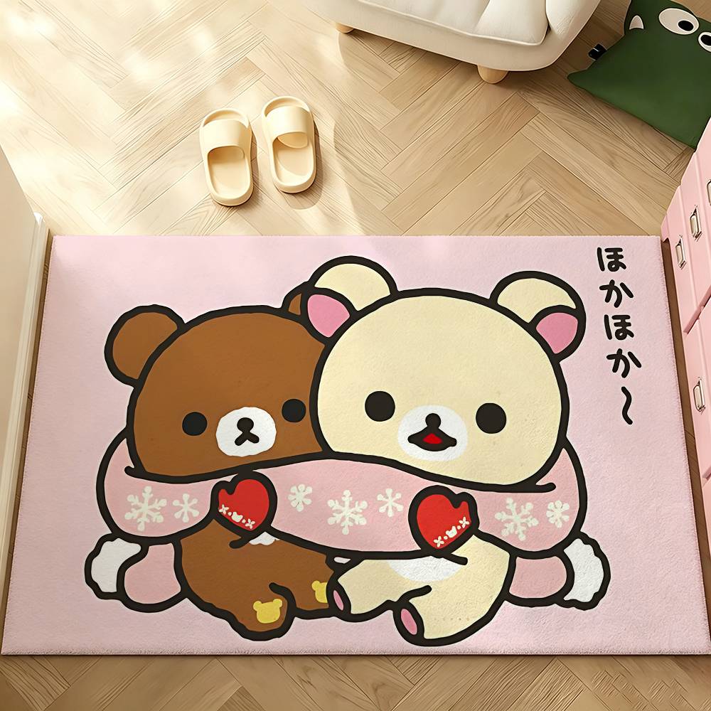 Cartoon R-Rilakkumas Carpet Bathroom Anti-slip Mat Door Mat Home Decoration Mat Entrance Door Mat Scratch-resistant Door Mat