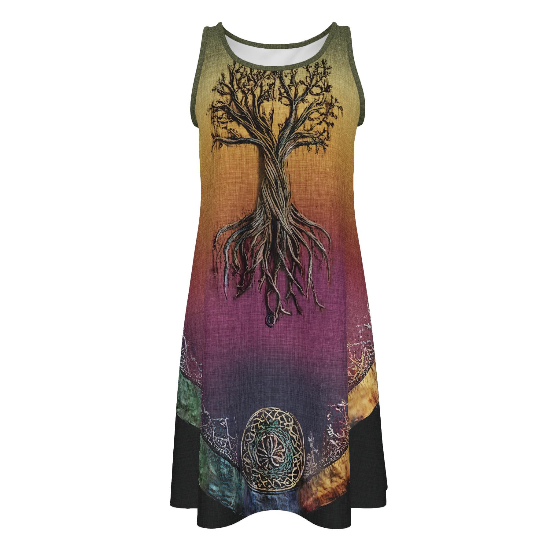 

Summer Hot Style 3D Print Women s Casual Tank Dress with Round Neck Extra Large (XL)