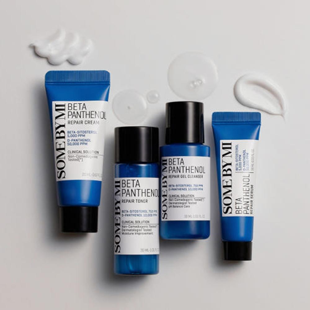 SOME BY MI Beta Panthenol Repair Starter Kit 4-Step Set (Cleanser 30ml + Toner 30ml + Serum 10ml + Cream 20ml)