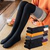 Frühling und Herbst Doppelnadel Farbkombination Überknie Strümpfe Damen Baumwollsocken Hohe Oberschenkel Socken Vertikale Streifen College Stil Japanisch