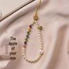 Elegant Women's Pearl Phone Chain and USB Charm Wrist Lanyard