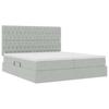 Storage Bed with Mattress Light Grey 200 x 200 cm Velvet
