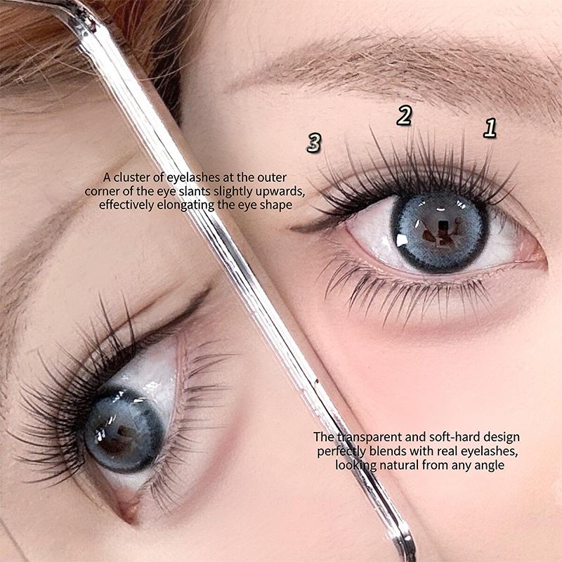 Natural And Realistic Large-Capacity Glue-Free False Eyelashes Curled In Sections Long-Lasting And Durable