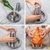Beer Can Chicken Holder with Brush for Grill and Smoker, Premium Grade Stainless Steel Chicken Holder, Poultry roasters