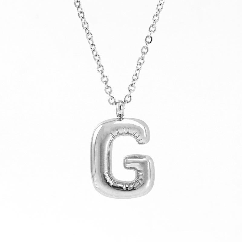 Fashionable Plump Stainless Steel Alphabet Necklace For Women