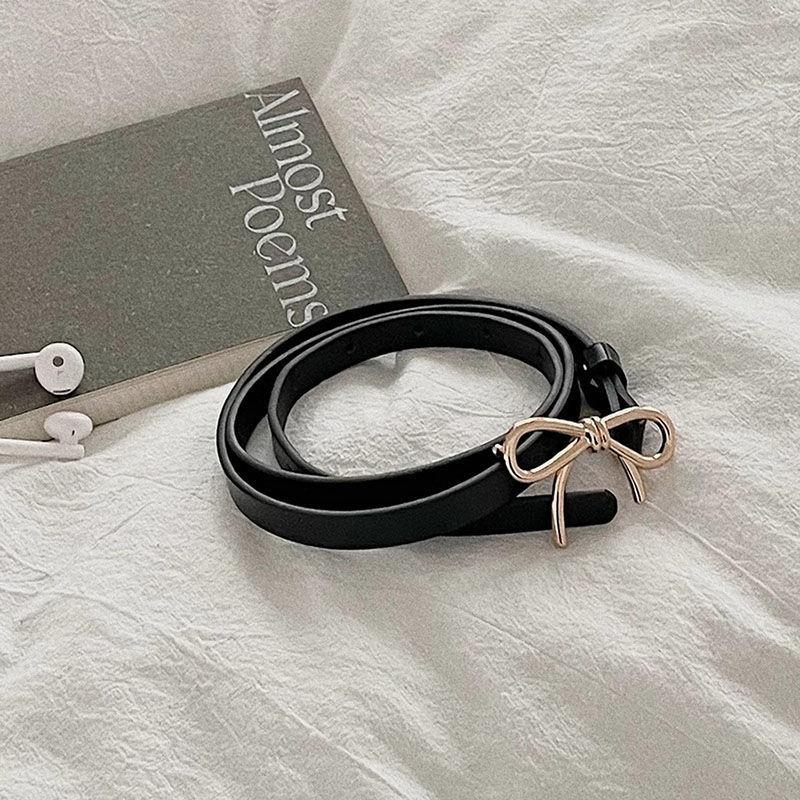 Korean Inspired Chic Simple Adjustable Bowknot Waist Belt Perfect For Stylish Outfits