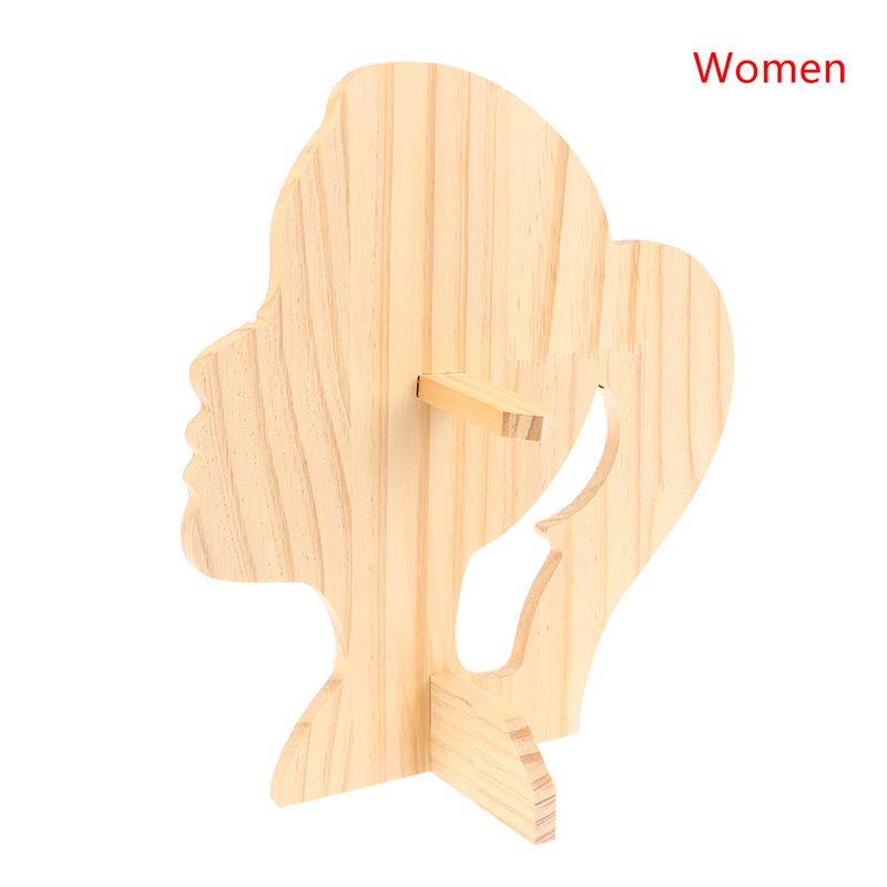 Sunglasses Shelf Display Stand Counter Glasses Storage Shelf Wooden Boys And Girls Head Mold Desktop Glasses Holder