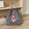 Japanese Style Handmade Waterproof Nylon Canvas Bag with Embroidered Patterns, Large Capacity