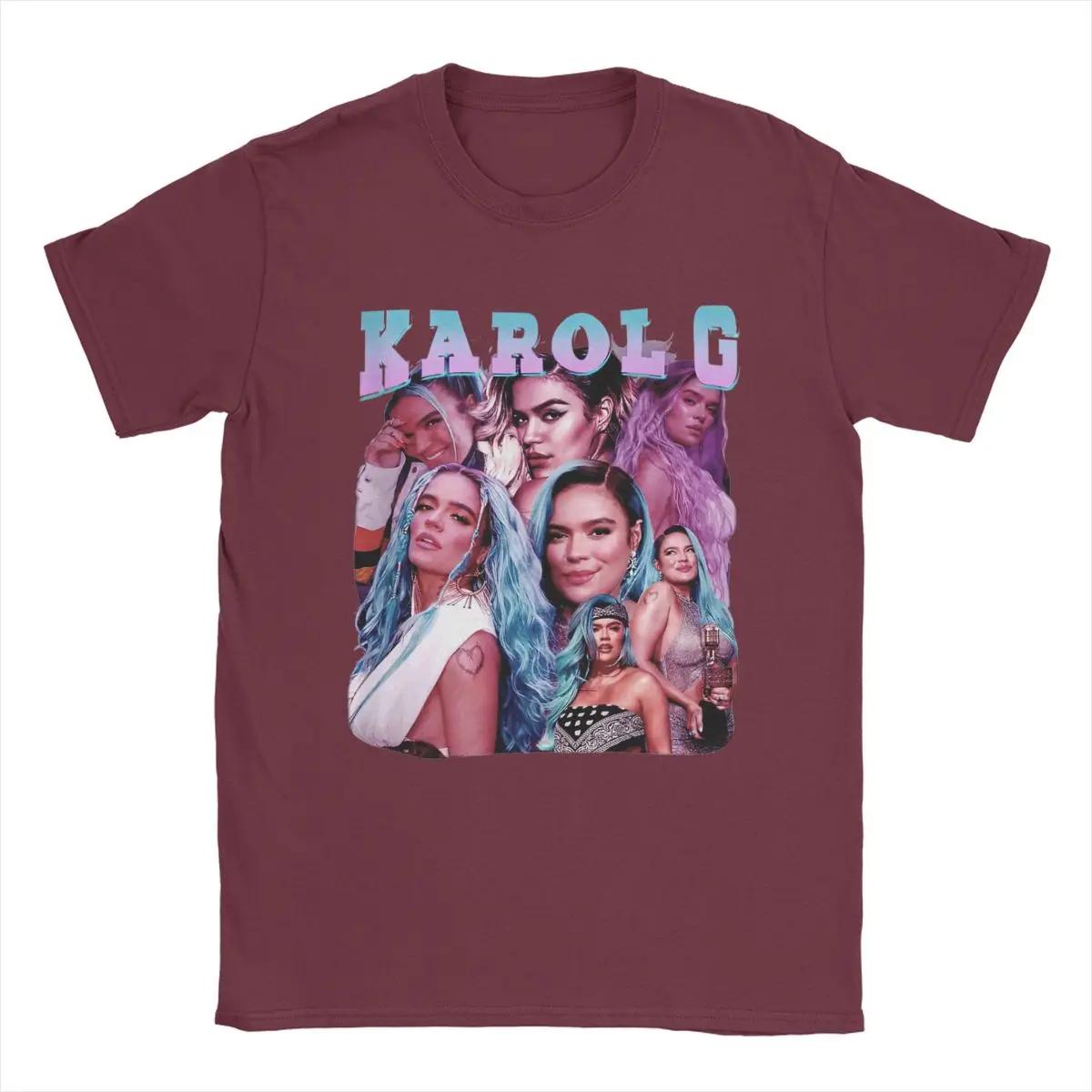 

Смешные футболки Karol G для мужчин с круглым вырезом из чистого хлопка с коротким рукавом, подарочные топы XXXXXL бордовый
