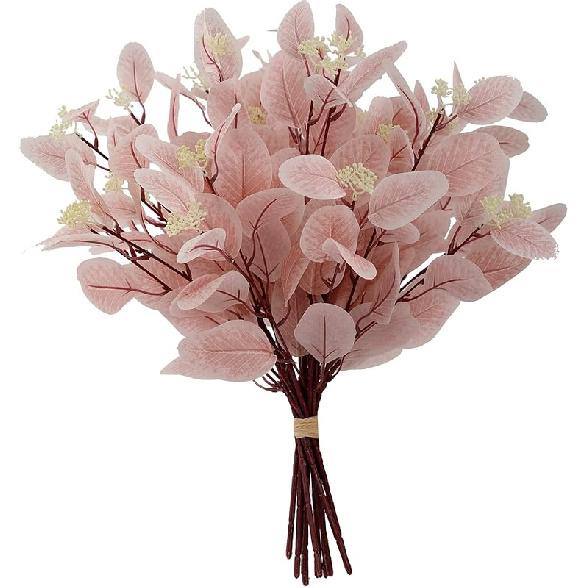 20  Silk Artificial Eucalyptus Stems, 12Pcs Fake Eucalyptus Stem with Leaves Berries, Greenery Plants Floral Decorations for Wedding Party Flower