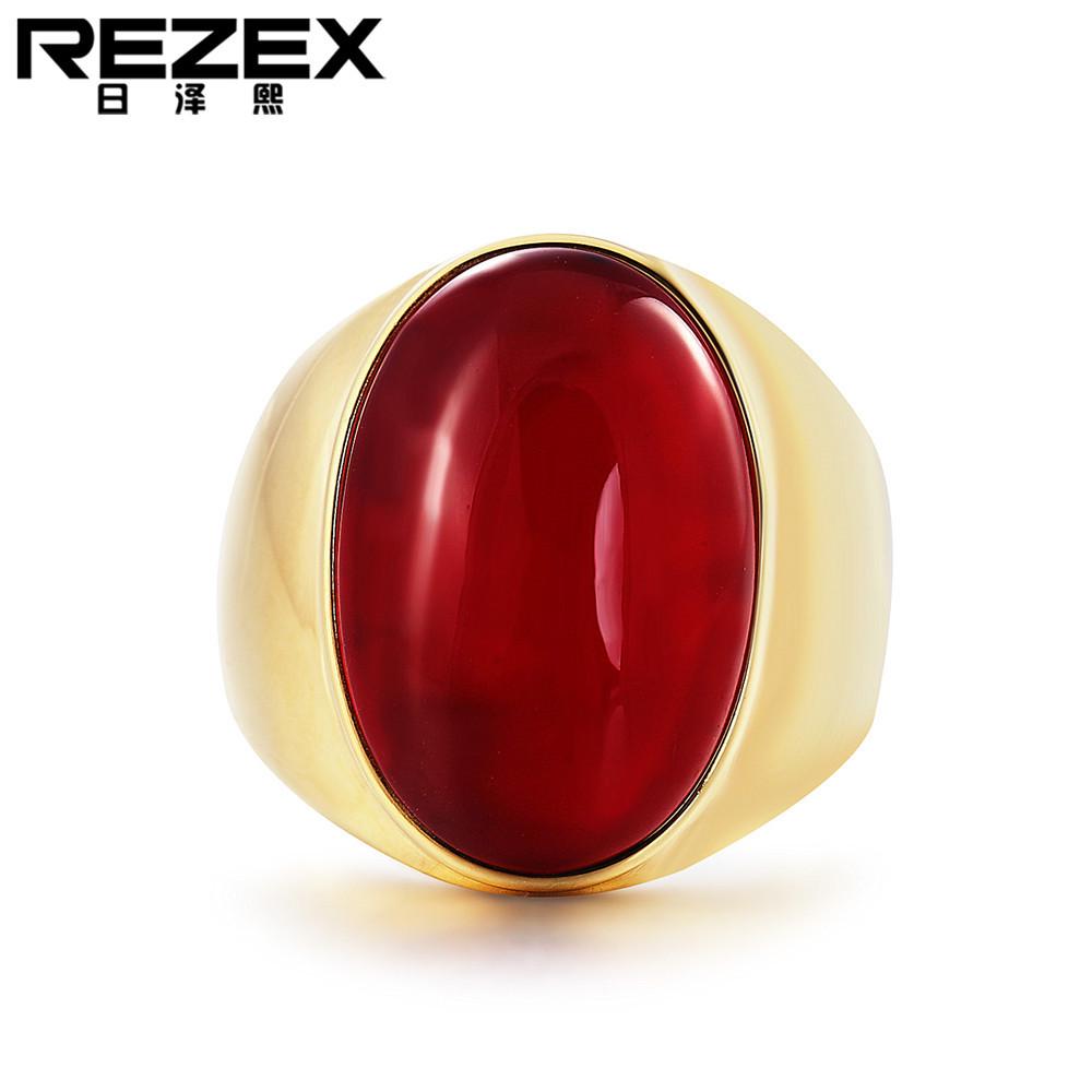 Retro Elegant Gemstone Titanium Steel Ring for Men and Women - Vintage Style Jewelry Band
