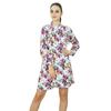 Bimba Womens Long Sleeve Printed Dress Rayon Casual Mandarin Collar Skater