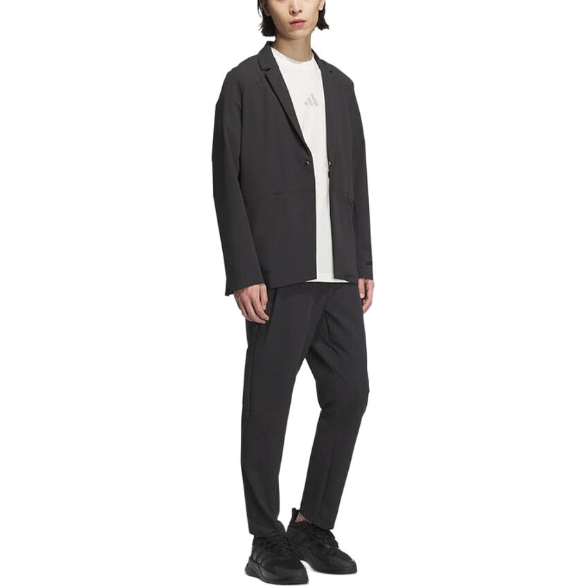 Новый Adidas Climacool SS25 WZ TAN WV JKT Деловой костюм Мужской Черный JL9345