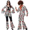 Disco Dj Hippie Costume For Unisex Party Cosplay With Spandex Material
