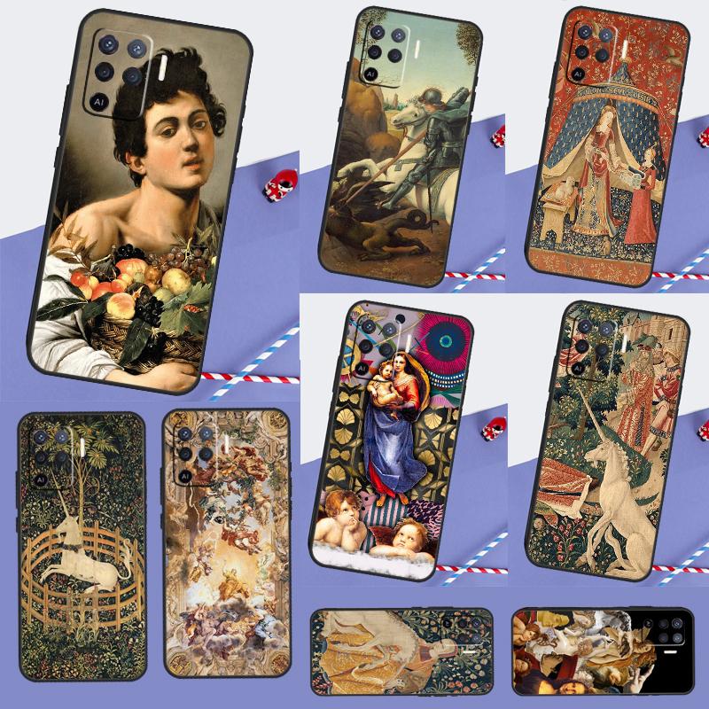 Renaissance Art Painting Case For Oppo A18 A38 A58 A78 A98 A40 A60 A80 A16 A76 A96 A15 A17 A77 A74 A94 A54 A57S Cover