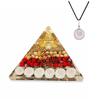 Gomti Chakra Rudra's Orgonite Pyramid Laxmi Wealth, Good Luck Prosperity Orgon Pyramid Bonus Pendant