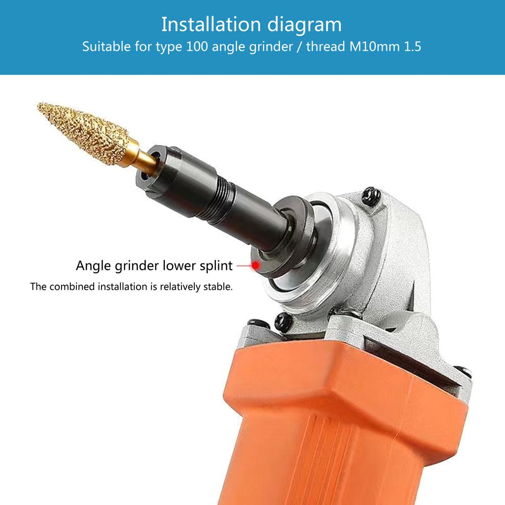 Direct Grinding Conversion Head For 100-type Angle Grinder Modified Adapter To Straight Chuck M10 Thread Abrasive Tools