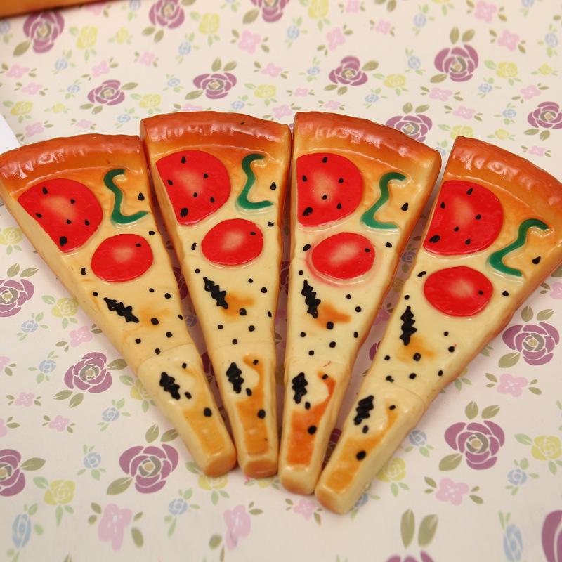 Creative Pizza and Hot Dog Bun Shaped Ballpoint Pen with Refrigerator Magnet - Student Gift Neutral Pen