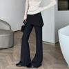 Women's Faux Two-Piece Micro-Flare High-Waisted Slimming Horseshoe Pants - Spring/Summer 2026