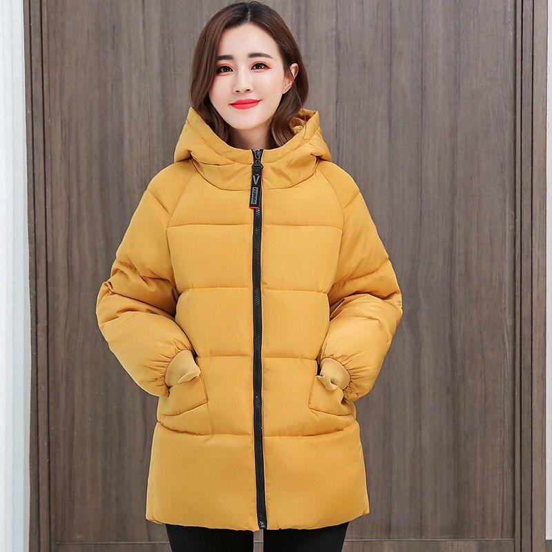 Damen Koreanische Version Plus Größe 8XL Fashion Parker Jacke Mittellange Daunenjacke Plus Dünger Zur Vergrößerung Der Lockeren Jacke