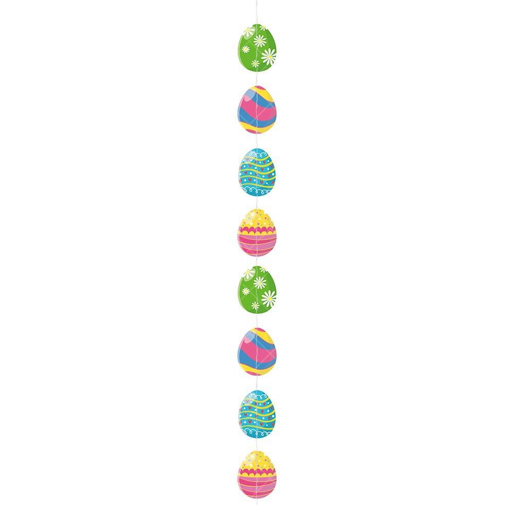 

2025 Colored Egg Easter Eggs Pendant Paper Happy Easter Party Colorful Eggs Pendant DIY Hangings Pendant Kids
