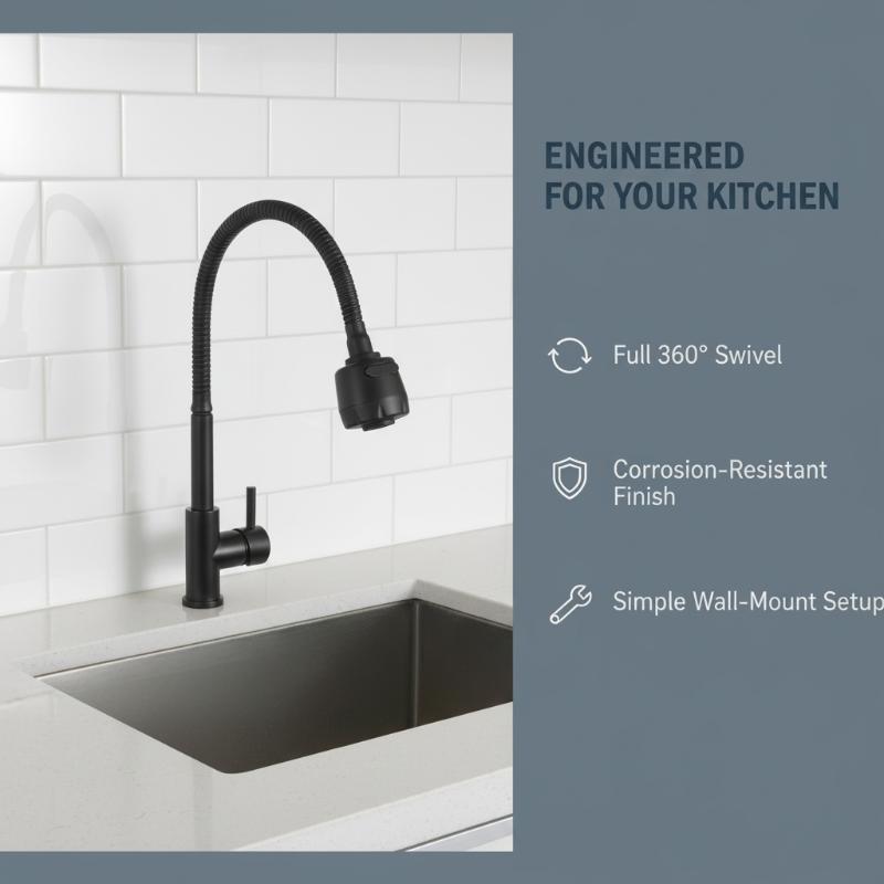 Wall Mounted Flexible Hose Faucet Cold Water 2 Modes Tap Multi Angle Rotating For Household Use