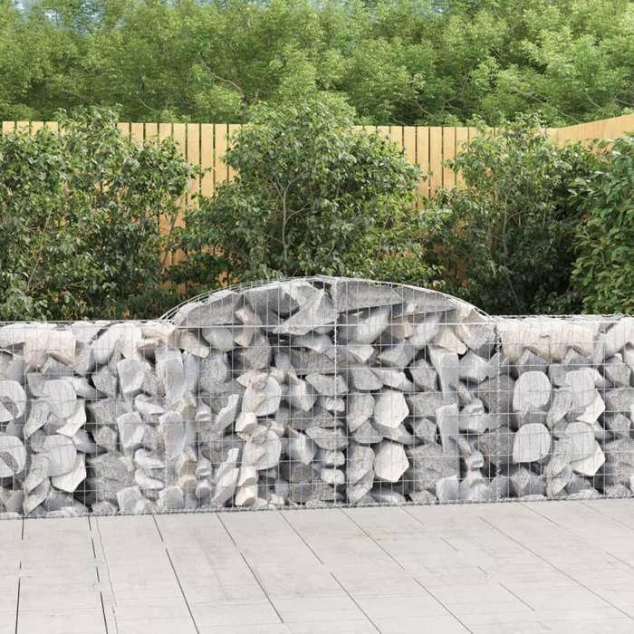 VidaXL Curved Gabion Baskets 17 Pcs 300x50x80/100 Cm Galvanized Iron, Gabion, Gabion Cage, Gabion Wall Basket, Wall 3146696