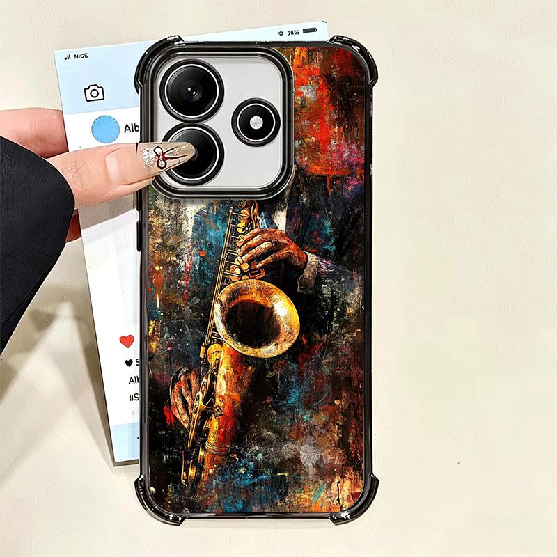 Saxophone Instrument Music Soft Phone Case For Xiaomi Poco X7 X8 Pro Max X6 X5 X3 F8 Ultra F7 M8 M7 M5S Redmi 15C 15A 15 14C 13C