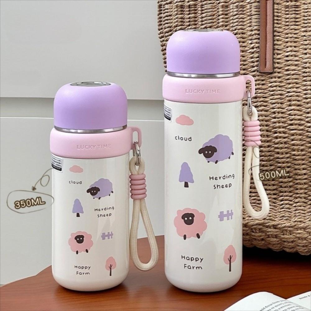

Stainless Steel Small Thermal Cup 350/500ml Students Pocket Flask Portable Outdoor Water Bottle 350ml фіолетовий