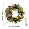 Artificial Wreath LED Light up Christmas Wreath with Pinecone for Front Door Window Yard Garden Christmas Decorations