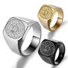 De Zegels van De Zeven Aartsengelen Ringen Bescherming Amulet Zegel Salomo Kabbala Heren Dames Roestvrij Staal Gepolijste Band Cadeaus