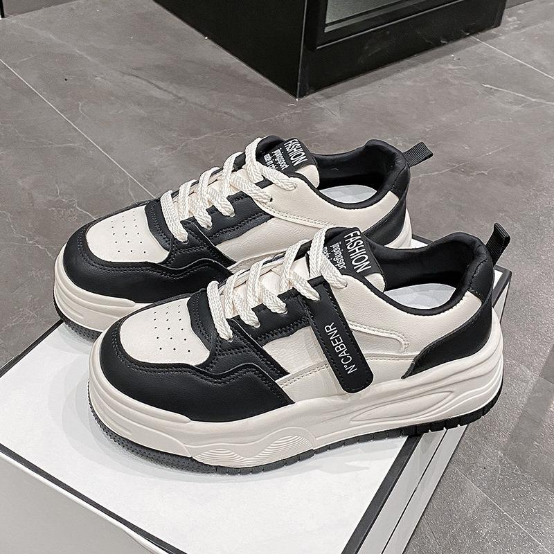 Platform white shoes women's new spring and autumn heightening white sports board shoes versatile matching skirt new
