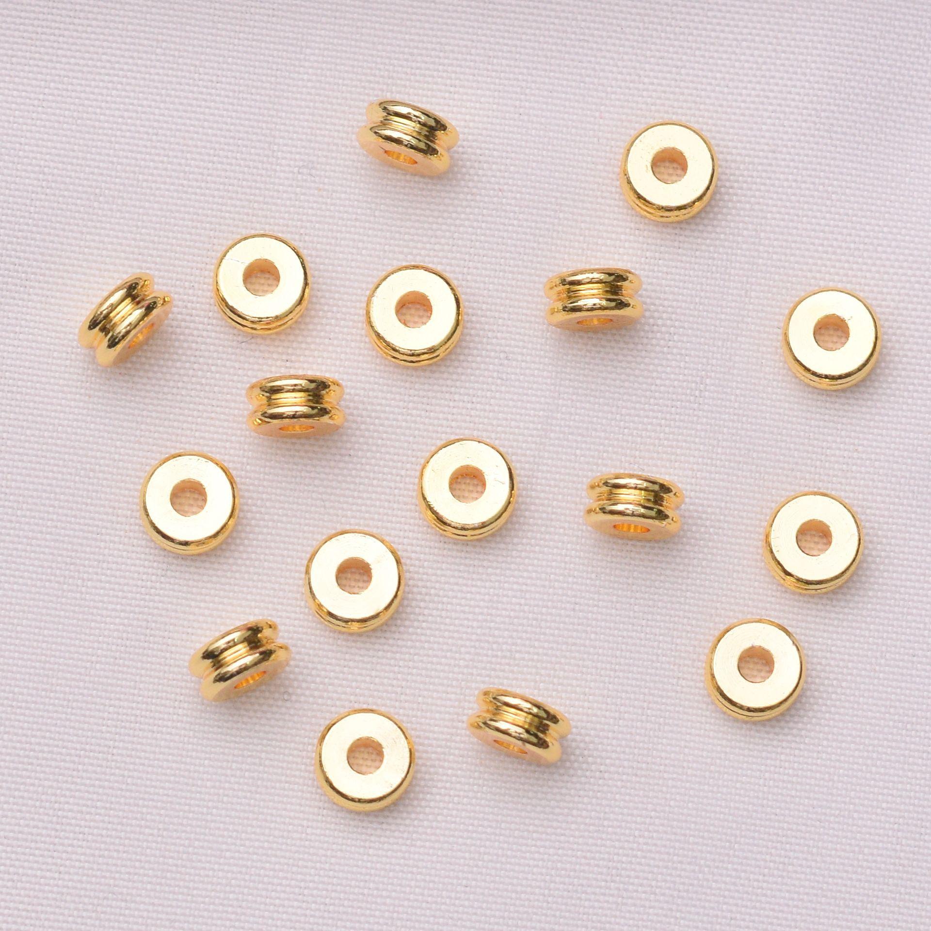 

100 шт. 18-каратного золота, двухслойная, сохраняющая цвет, гладкая, разделительная прокладка для бусин, аксессуары для бижутерии ручной работы, разделительная прокладка из бисера