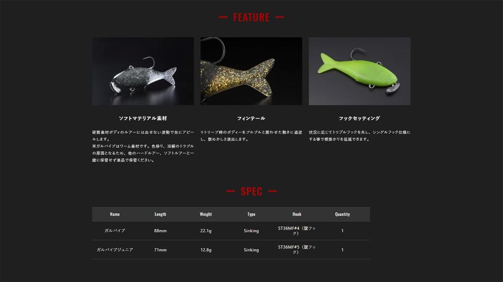 JACKALL Gal Vive Blood Blue Shad Jr.