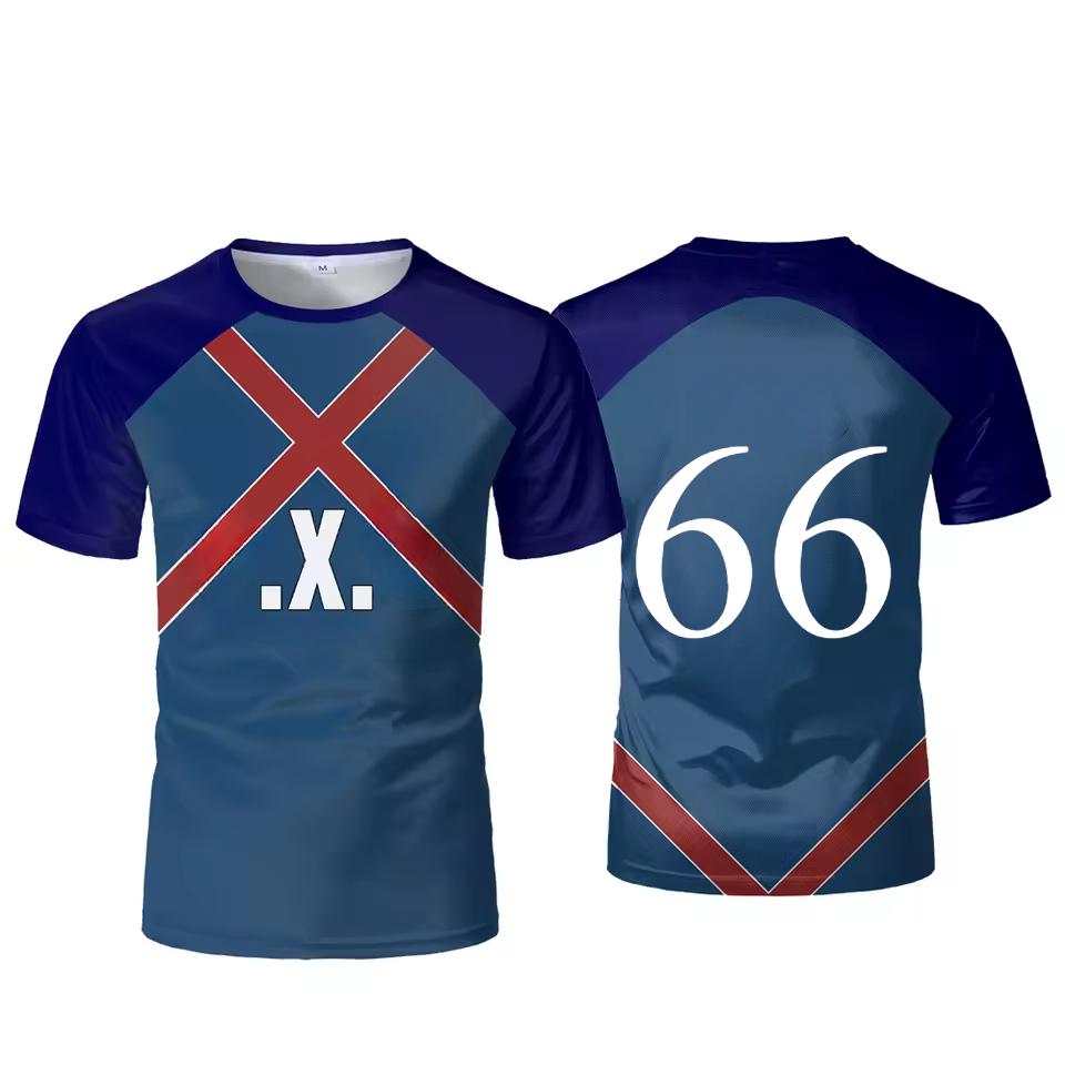 Men's Casual Sports Loose Plus Size Simple Digital Football T-shirt with Printed Round Neck Short Sleeved 3D T-shirt Top