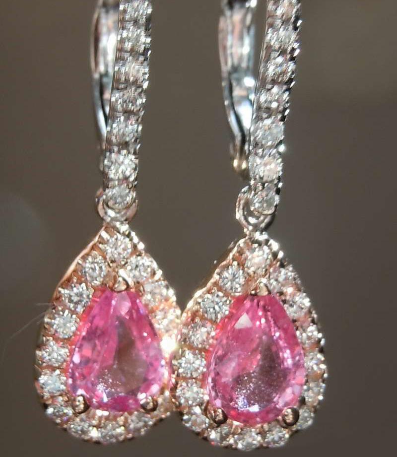Elegant Light Luxury Pink Zircon Earrings for Women High-End Temperament Trendy Zircon Accessory