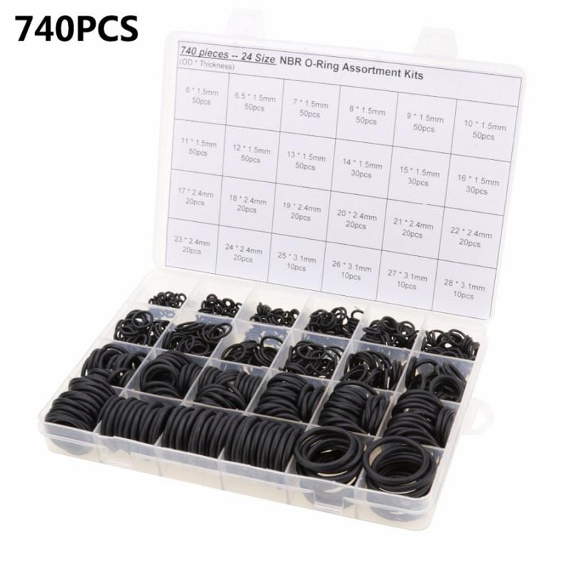 740 Pcs Boxed Thickness 1.5/2.4/3.1Mm Car Air Conditioning O-Ring Seal Gasket