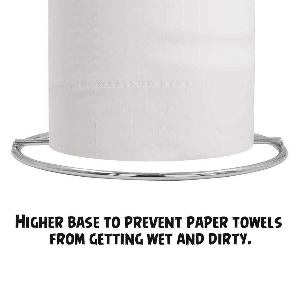 Zwei freistehende Toilettenpapierrollenhalter zur Aufbewahrung für Bad und Küche (Silber)